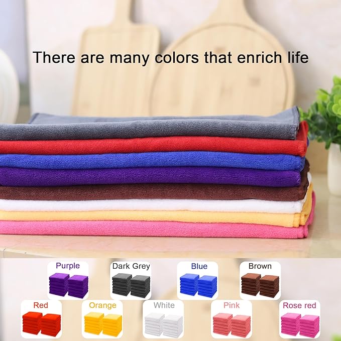 kimteny 13x28 Inches Kitchen Cloth Dish Towels, 400 GSM Premium Dishcloths, Super Absorbent Coral Velvet Microfiber Cleaning Cloths, Fast Drying Rags for Washing Dishes (8 Pack, Dark Grey)