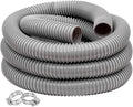 Dust Collection Hose 1.5 in × 10 ft Heavy Duty Flexible PVC Reinforced Thicken Helix Suction Discharge Corrugated Pipe Hose for Fume Dust Collector Fitting Wood Chip Saw (1.5 inch gray hose)