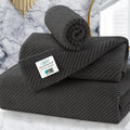 3 Piece Towel Sets for Bathroom, Grey Towels for Showering - 100% Cotton | Quick Dry | Soft | Thick, 1 Large Bath 30" x 56", 1 Hand 18" x 28", 1 Wash Cloth 13" x 13", Bathroom Essentials