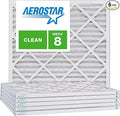 Aerostar 8x8x1 MERV 8, Pleated Air Filter, 8x8x1, Box of 6, Made in the USA