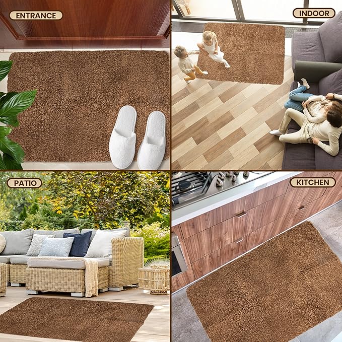 Premium Microfiber Indoor Door Mat – 36"x72" Washable Entry Mat, Non-Slip, Waterproof Backing, Super Absorbent, Low Profile Entryway Doormat for Indoor Entrance