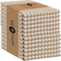 Native Fab Gingham Check Kitchen Dish Towels 16"x26" Set of 12-100% Cotton Mini Plaid Washcloths - Absorbent Dish Cloths Set, Cleaning Hand Towels with Hanging Loop - Beige White