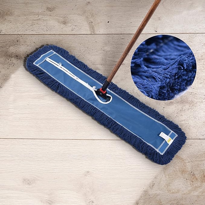 MATTHEW CLEANING 36'' Industrial Strength Cotton Dust Mop Refill Washable Replacement Heads For Residential & Commercial Use Fit Standard Dust Mop Frames, Hardwood, Laminate, Concrete Floors 3 Pack