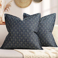 ZWJD Pillow Covers 22x22 Set of 2 Soft Polyester Textured Pillow Covers with Stylish Flange Edge Cozy Farmhouse Throw Pillows for Couch Bed Sofa Living Room
