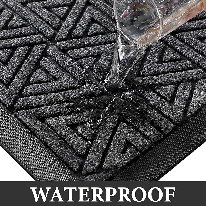 Yimobra Extra Large Door Mat 60x32, All-Weather Waterproof Non-Slip Welcome Matt Outdoor, Heavy Duty Non Slip Doormat for Entryway for Patio and Garage Indoor, Easy Clean, Mix Grey