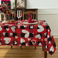 Waterproof Checkered Tablecloth Fabric - Rectangle 58x84 Inch Happy Valentine Table Cloth for Indoor/Outdoor Use - Red Checkered Table Cover for Kitchen, Dinner, and Parties