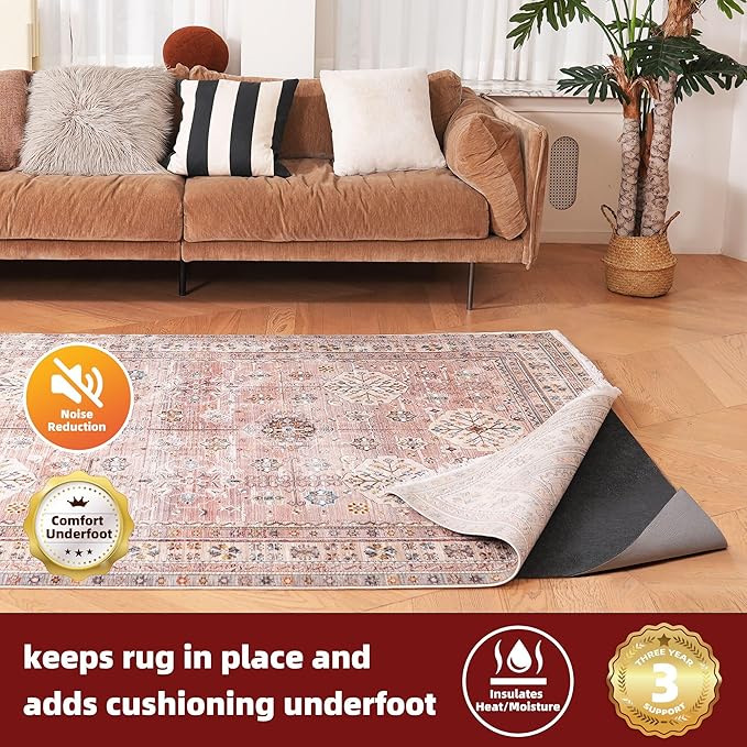 BAGAIL Felt and Natural Rubber Backing Rug Pads 1/8” Thick, 10 x 14 Ft Non Slip Rug Gripper Keep Rugs in Place, Under Area Rug Protective Cushioned Pads, Carpet Runners, Hardwood Floors Protection