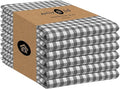 Native Fab Gingham Kitchen Towels 6 Pack, 100% Cotton 16x26 Inch, Absorbent & Washable Tea Towels, Soft Dish Cloths with Hanging Loop for Drying & Cleaning, Grey White