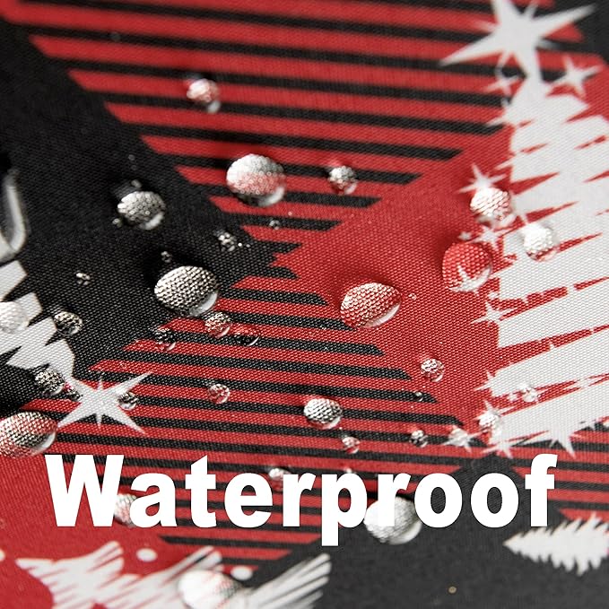 Red Gingham Plaid Christmas Tree Tablecloth - Rectangular 58x102 Inch Water Resistant Table Cloth for Indoor/Outdoor Use - Holiday Table Cover for Kitchen, Picnics, and Parties
