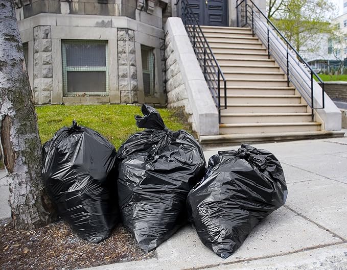 Veska 95-96 Gallon Trash Bags Heavy Duty, (ValuePack 25 Bags w/Ties) 100 Gallon Extra Large Trash Bags, 90 Gallon, 95 Gallon, 96 Gallon Heavy Duty Big Garbage Bags