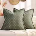 ZWJD Pillow Covers 20x20 Set of 2 Soft Polyester Textured Pillow Covers with Stylish Flange Edge Cozy Farmhouse Throw Pillows for Couch Bed Sofa Living Room