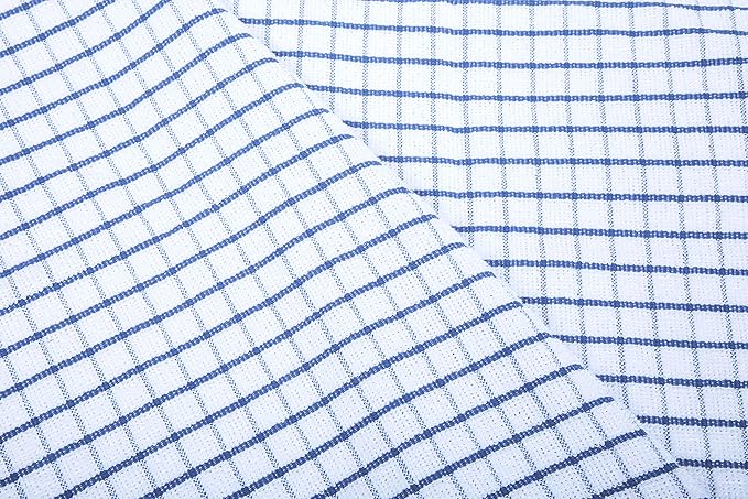 AMOUR INFINI Terry Dish Towels Pack of 4 Highly Absorbent Quick Dry Super Soft 20x28 Inch Kitchen Towel with Hanging Loop for Cleaning & Drying Dishes (Blue)