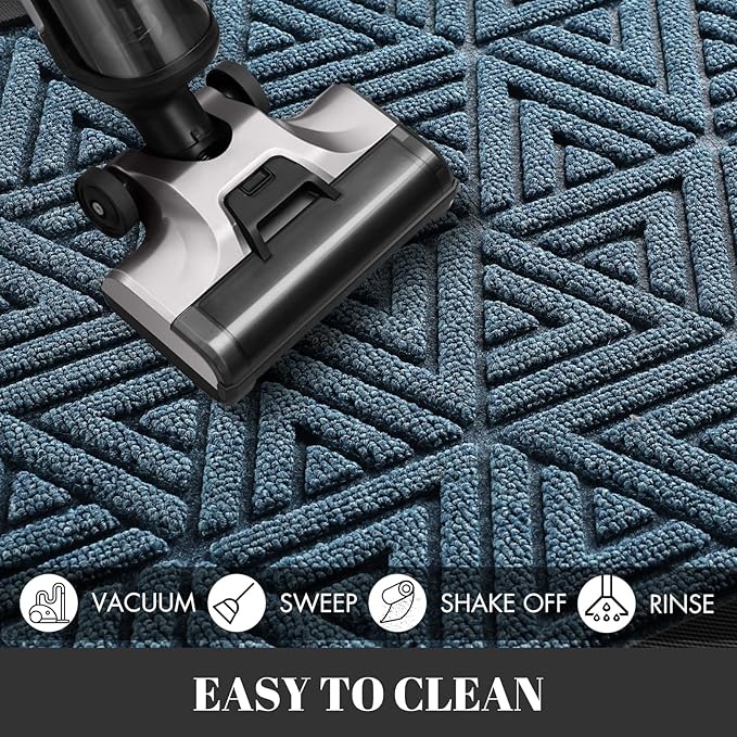 Yimobra Extra Large Door Mat 60x32, All-Weather Waterproof Non-Slip Welcome Matt Outdoor, Heavy Duty Non Slip Doormat for Entryway for Patio and Garage Indoor, Easy Clean, Mix Blue