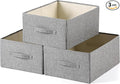 Linen Folding Storage Bins, 3 Pack Large Storage Baskets, Washable, Clothing Storage Bins with Handle, Closet Organizer for Storage Sweater,Sheets(dark grey, 18½"x13½"x8½")