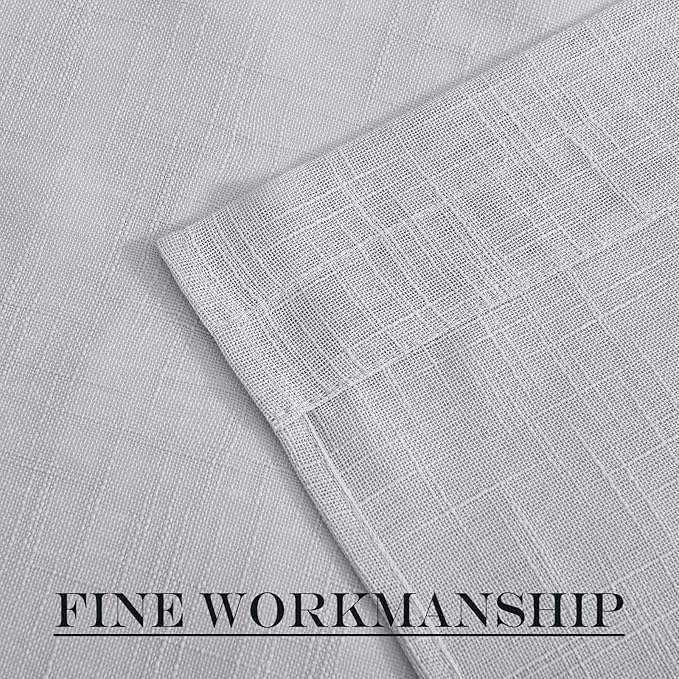 NICETOWN Translucent Door Curtain for Sidelight - Linen Textured French Door Semi Sheer Curtain(Light Grey, 40 inches Length, Single Panel, 1 Tieback Included)