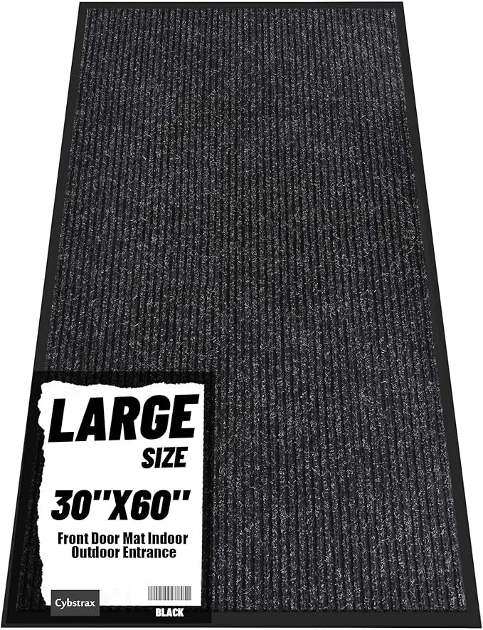 Front Door Mat Indoor Outdoor Entrance, 30" x 60" Dirt Resistant and Absorbent Door Mat, TPR Backing Non-Slip Doormats, Easy to Clean, Low Profile Welcome Floor Mat for Outside Entry