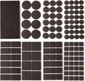 Felt Furniture Pads for Hardwood Floors 129 Piece, Furnigear Anti Scratches Felt Pads for Round, Square Chair Feet Self Adhesive Chair Felt Pads Sliders Moving Your Furniture Smoothly, Brown