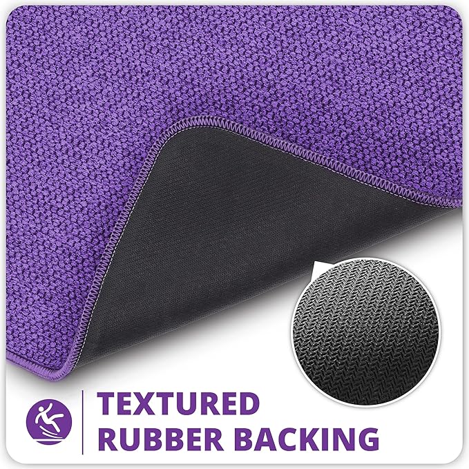Bath Mat,Ultra Thin Bathroom Rugs,Rubber Bath Mats for Bathroom,No Slip Bath Rugs,Quick Dry,Machine Washable,Low Pile,Absorbent,Shower Outside,Sink,Home Decor Accessories.Purple,1'5"x2'3"(17x27inch)
