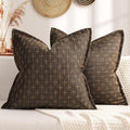 ZWJD Pillow Covers 18x18 Set of 2 Soft Polyester Textured Pillow Covers with Stylish Flange Edge Cozy Farmhouse Throw Pillows for Couch Bed Sofa Living Room