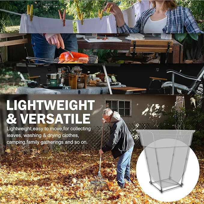 Metal Trash Bag Holder - Garbage Bag Holder Frame Holds 30-45 Gallon Bags-Multi-Use Outdoor Leaf Bag Stand for Yard Camping Garden Lawn Party Supplies (2 Pcs)