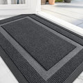OLANLY Front Door Mat Indoor Outdoor Entrance, Waterproof All-Season, All-Weather Doormat, Sturdy Natural Rubber, Fade Resistant, Low Profile, Easy Clean Patio Porch Entryway Mat, 59x35, Grey