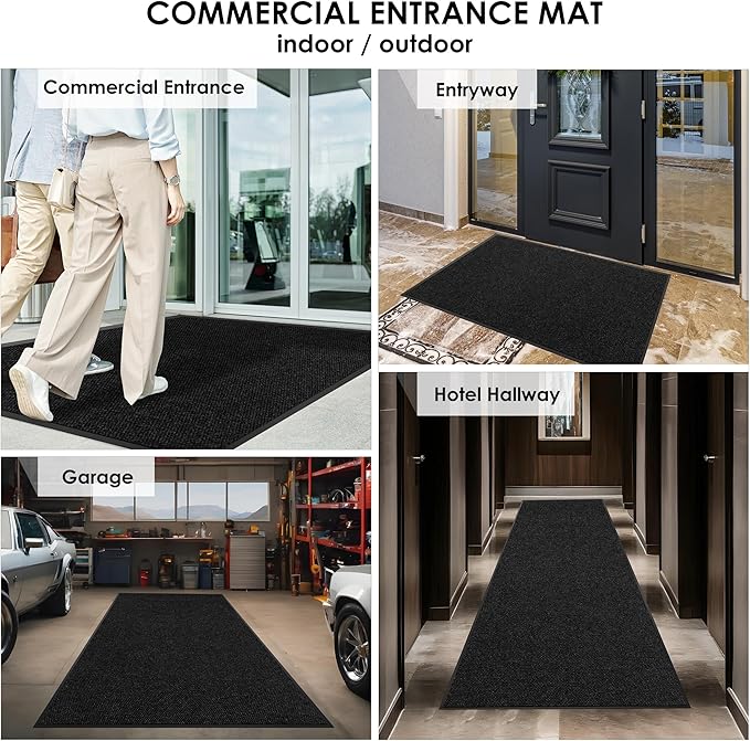 2′ x 63′ Front Door Mat Indoor Outdoor Entrance, Commercial Floor Mat Heavy Duty Dirt Trapper Entryway Doormat, Custom Size Non Slip Rubber Backing Welcome mat, Door Mat for High Traffic Area