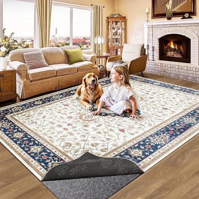 Non-Slip Rug Pads 1/4” Thick, 2x10Ft Waterproof Rugs Non Skid Rug Pad for All Floors and Finishes Durable Hardwood Floor Protective Felt Keeps Rugs in Place, Safe and Secure