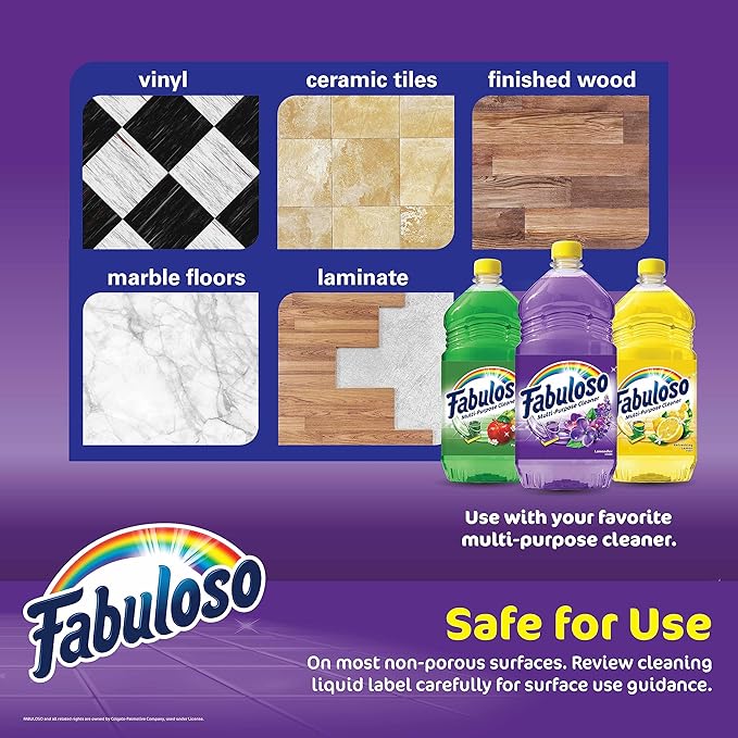 Fabuloso Microfiber Cleaning Cloths, Rainbow - Lint-Free, Scratch-Free Cleaning Cloths for Surfaces and Wood Furniture - Dustless Cloth for Bold and Bright Cleaning Experience, 8 Count