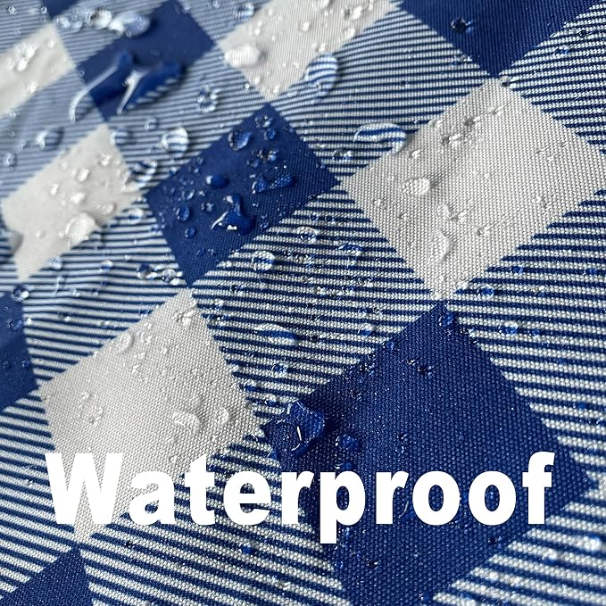 Waterproof Plaid Tablecloth Fabric - Round 25 Inch Classic Gingham Checker Table Cloth for Indoor/Outdoor Use - Buffalo Table Cover for Picnics, BBQs, and Parties