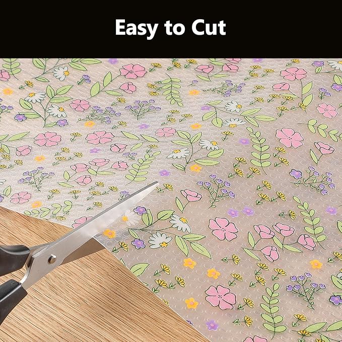 INNOLITES Non-Slip Shelf Liner – Cabinet & Drawer Liner Non-Adhesive – Waterproof Oil-Proof – Durable EVA with Floral for Kitchen Cabinets Refrigerator – BPA-Free, Easy to Cut 23.6" x 360"