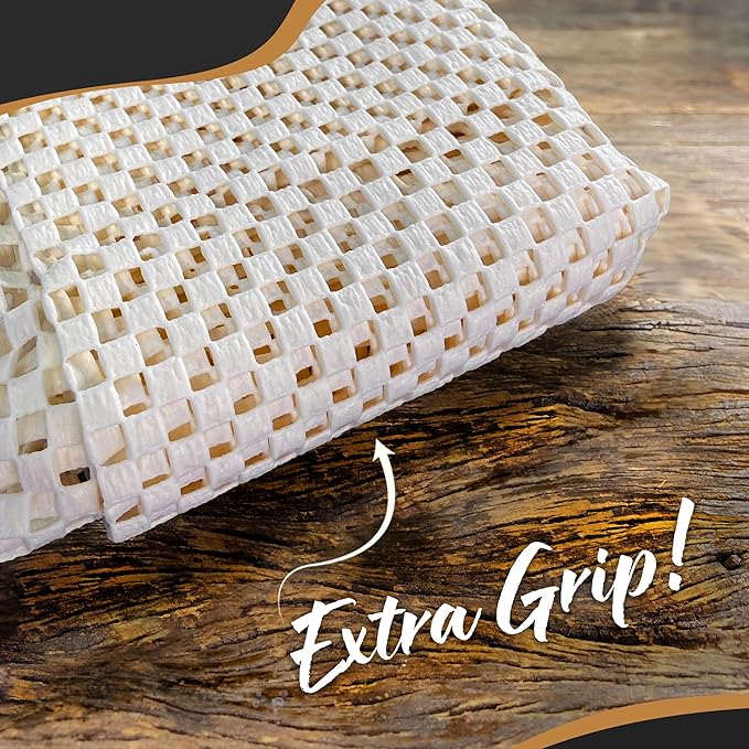 Nevlers 4'x6' White Non Slip Rug Pads | PVC Foam Rug Gripper for Hardwood Floors | Customizable Open Weave Area Rug Pad & Carpet Pad Design| Anti Skid Rug Gripper Pad | Rug Stoppers to Prevent Sliding