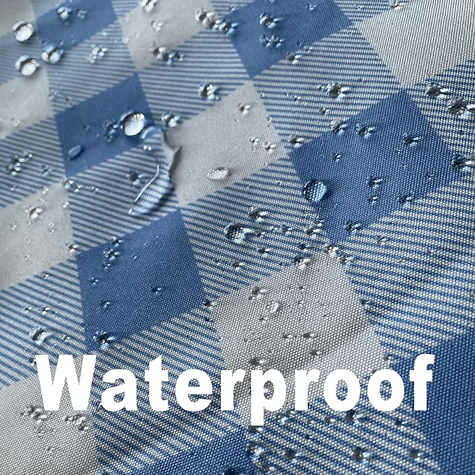 Waterproof Plaid Tablecloth Fabric - Round 50 Inch Classic Gingham Checker Table Cloth for Indoor/Outdoor Use - Buffalo Table Cover for Picnics, BBQs, and Parties