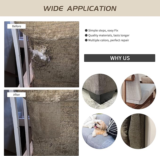 KING MOUNTAIN Coarse Linen Repair Patches, Self-Adhesive Linen Fabric Patches, 8X11 inch Extra Size, Multi Color, Can be Used for Linen Sofa Repair and Linen Clothes Repair(8" x 11",Light Green)