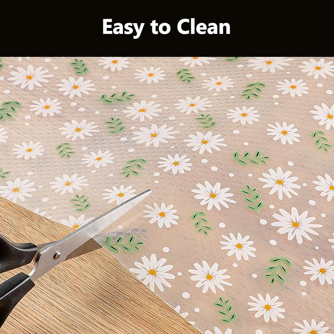INNOLITES Shelf Liner – Cabinet & Drawer Liner Non-Adhesive – Waterproof Oil-Proof – Durable EVA with Floral for Kitchen Cabinets Refrigerator – BPA-Free, Easy to Cut 11.8" x 360"