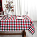 Waterproof Christmas Plaid Tablecloth Fabric - Red Oblong 52x70 Inch Classic Buffalo Tartan Festive Table Cloth for Indoor Use - New Year Tabletop Cover for Dinner, BBQs, and Parties