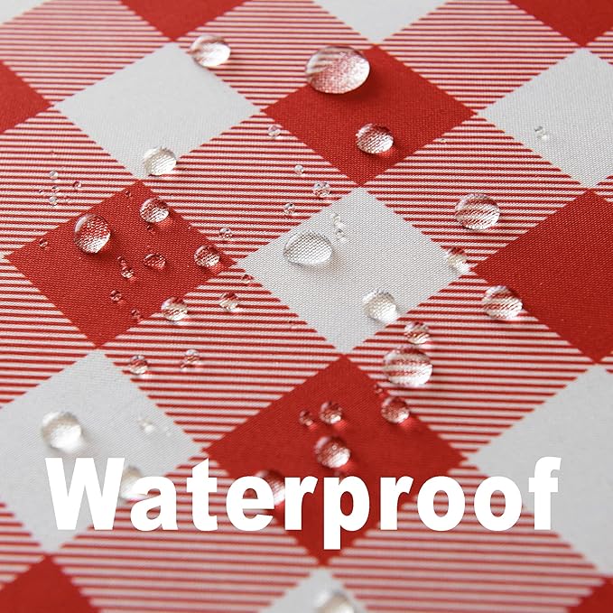 Classic Gingham Plaid Tablecloth Fabric - Rectangular 58x102 Inch Water Resistant Checked Table Cloth for Indoor/Outdoor Use - Table Cover for Kitchen, Picnics, Gardens, and Parties