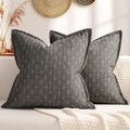 ZWJD Pillow Covers 20x20 Set of 2 Soft Polyester Textured Pillow Covers with Stylish Flange Edge Cozy Farmhouse Throw Pillows for Couch Bed Sofa Living Room