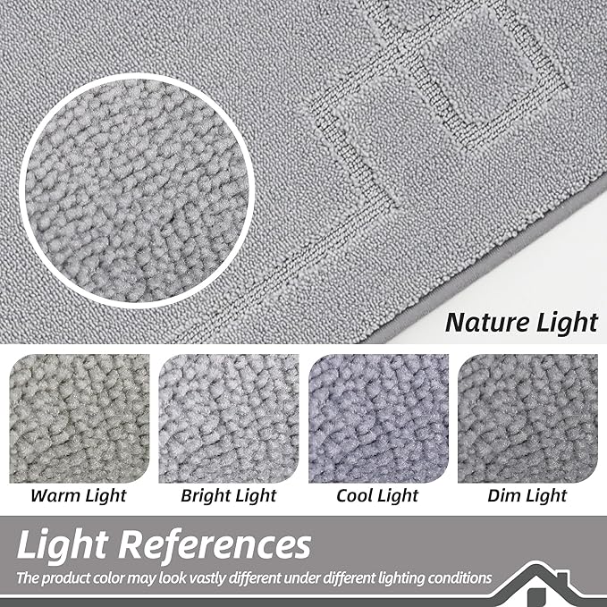 BEQHAUSE Door Mat 32" x 48", Non-Slip Door Mats Indoor Entryway Rugs Washable Low-Profile Absorbent and Stain Resist Floor Mats, Dog Door Mat for Front Back Door, Muddy Wet Shoes & Paws, Light Grey