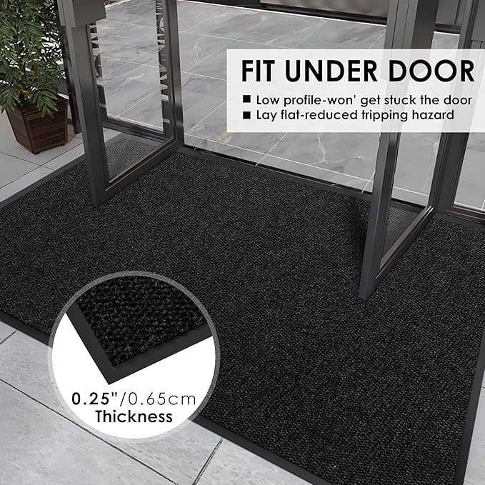 4′ x 51′ Front Door Mat Indoor Outdoor Entrance, Commercial Floor Mat Heavy Duty Dirt Trapper Entryway Doormat, Custom Size Non Slip Rubber Backing Welcome mat, Door Mat for High Traffic Area