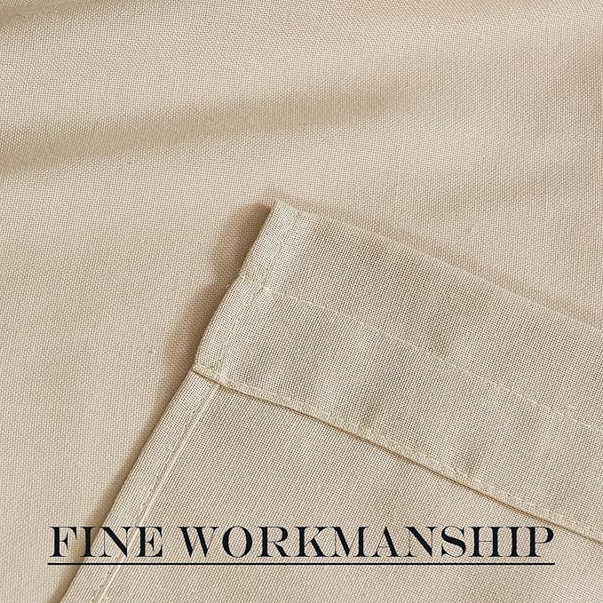 NICETOWN Glass Door Curtain Panel for French Door, Elegant Light Flitering Linen Curtains 40 inches Long for Bedroom Privacy Front Back Shade with Tieback, 1 Panel, 52 inches Wide, Angora