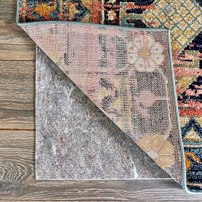 RUGPADUSA - Dual Surface - 9' Round - 1/8" Thick - Felt + Rubber - Non-Slip Backing Rug Pad - Adds Low-Profile Comfort and Protection
