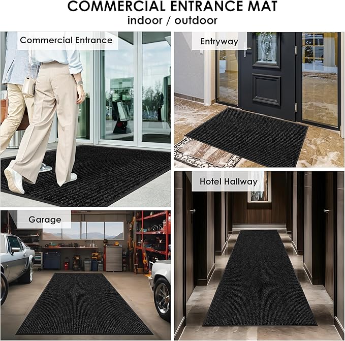 2′ x 34′ Front Door Mat Indoor Outdoor Entrance, Commercial Floor Mat Heavy Duty Dirt Trapper Entryway Doormat, Custom Size Non Slip Rubber Backing Welcome mat, Door Mat for High Traffic Area