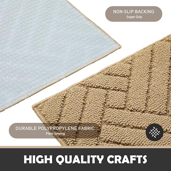 Door Mat Indoor Doormat, Entryway Rug Door Mats Non-Slip Rubber Backing, Low-Profile Entrance Rugs, Absorbent Resist Dirt Doormats Inside Floor Door mat for Entryway,20" x31.5 Brown