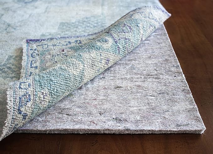 RUGPADUSA - Dual Surface - 5' Square - 3/8" Thick - Felt + Rubber - Enhanced Non-Slip Rug Pad - Adds Comfort and Protection - for Hard Surface Floors