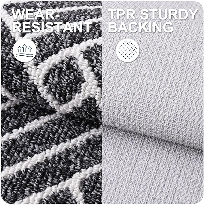 OLANLY Runner Indoor Door Mat, 70x23 Inch, Dirt Resistant and Absorbent, Non-Slip Rubber Backing Floor Mats, Easy Clean Low-Profile Doormat for Entryway, Front Door, and Inside Entrance, Black