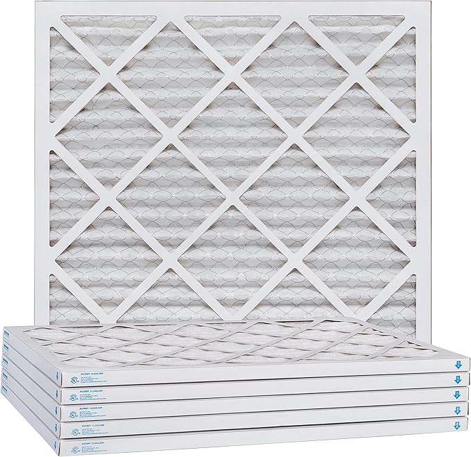 Aerostar 25x25x1 MERV 8, Pleated Air Filter, 25x25x1, Box of 6, Made in the USA