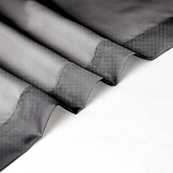 Chyhomenyc Black Sheer Window Curtain Panels 54 Inch 2 Panels, Light Filtering Solid Voile Curtains Drapes for Small Window/Bathroom/Living Room/Bedroom, Rod Pocket, Each 42Wx54L