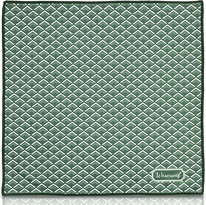 WESERWEF Design Microfiber Glasses Cleaning Cloth – Premium Cleaning Cloth for Eyeglasses, Screens, Tablets, Cameras & Lenses, 12" x 12", Ultra-Soft & Scratch-Free (Wave)