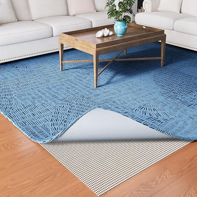 Non-Slip Rug Pad Gripper 4x6 Feet, Anti Skid Mat for Under Area Rugs, Keeps Rugs in Position and Safe, Thick Cushioned Carpet Pad for Hardwood Floors Protection