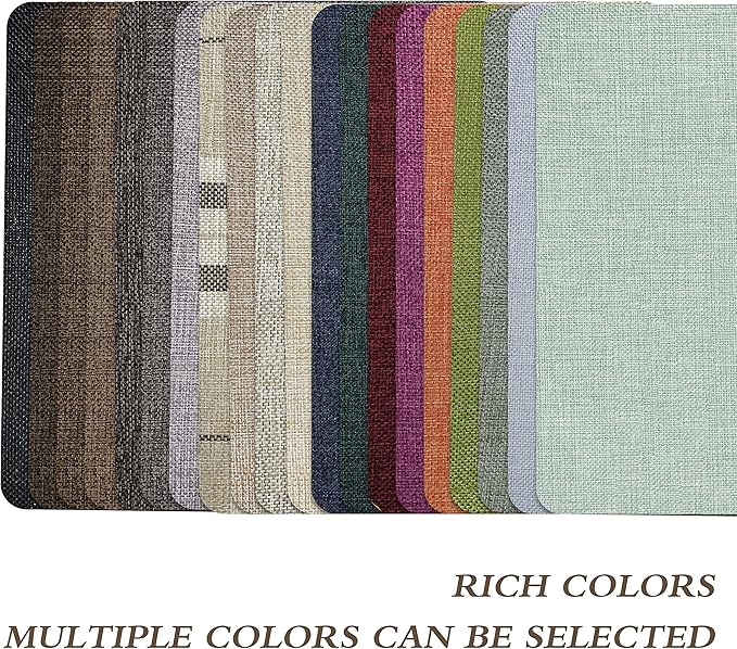 KING MOUNTAIN Coarse Linen Repair Patches, Self-Adhesive Linen Fabric Patches, 8X11 inch Extra Size, Multi Color, Can be Used for Linen Sofa Repair and Linen Clothes Repair(8" x 11",Black 1.0)